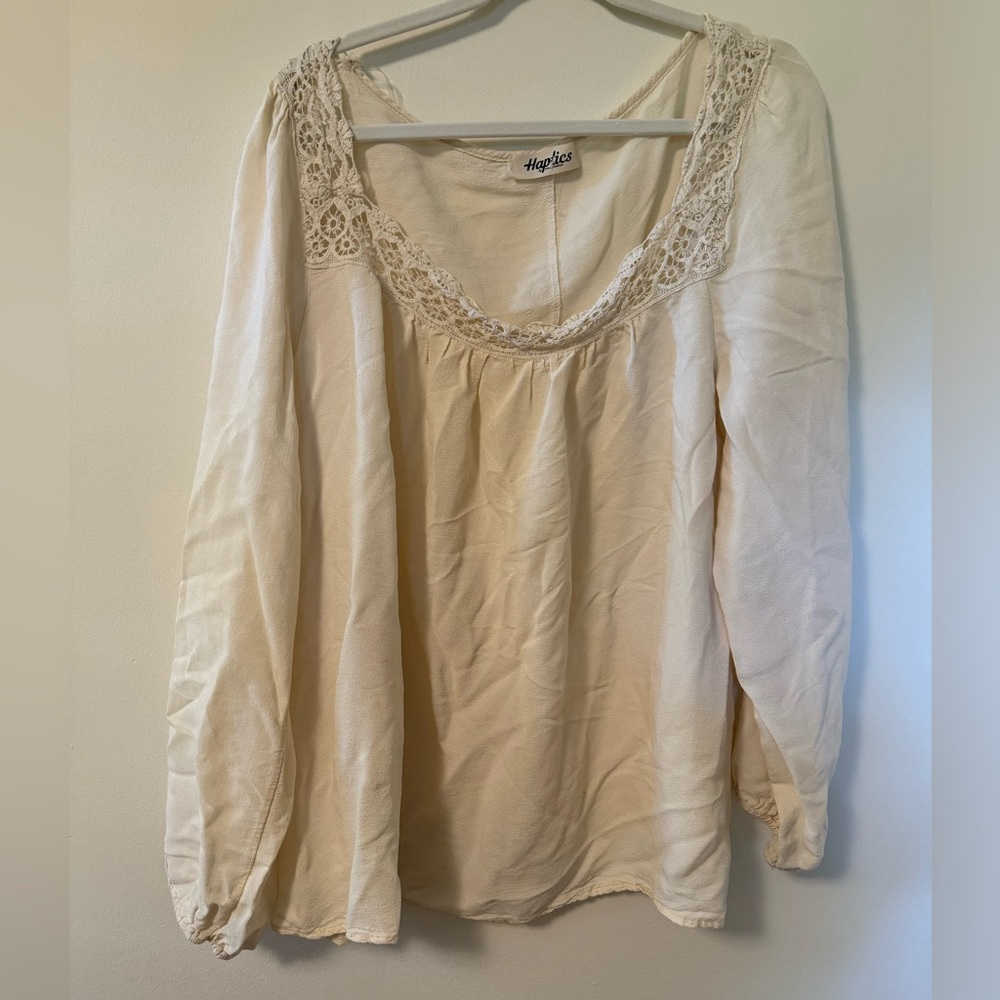 Haptics | White Flowy Blouse | 3X